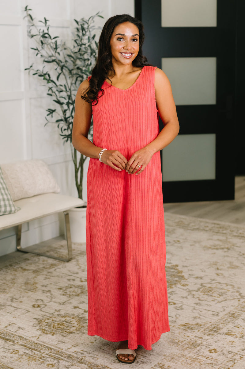 tell me everything maxi dress Everything She Wants Sleeveless Maxi Dress in Coral – LURE Boutique