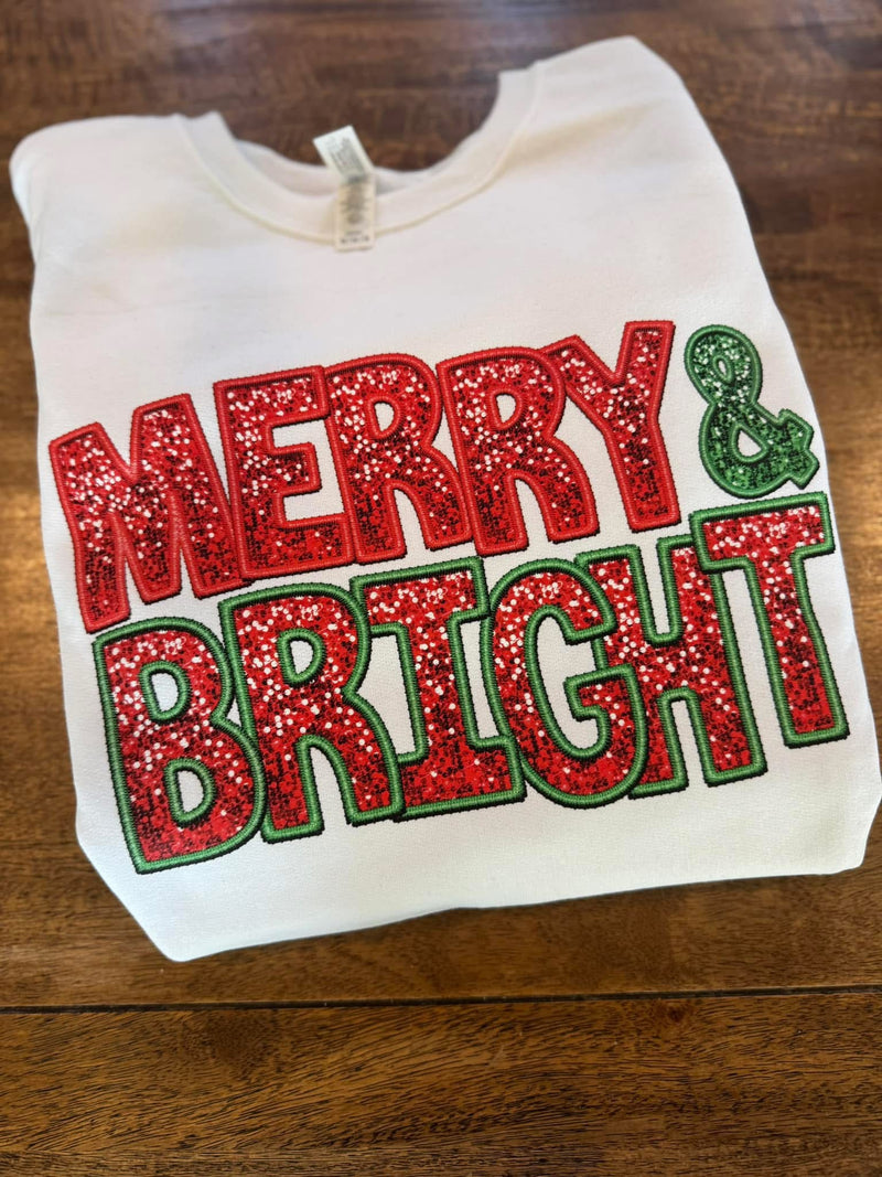 Merry & Bright Faux Sparkle Sweatshirt