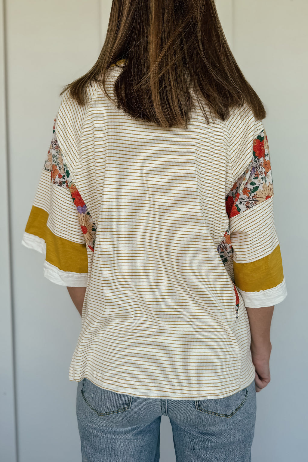 Funky Marigold Mixed Media Top