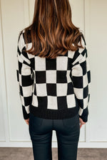 Fast Lane Checkered Crew Neck Sweater