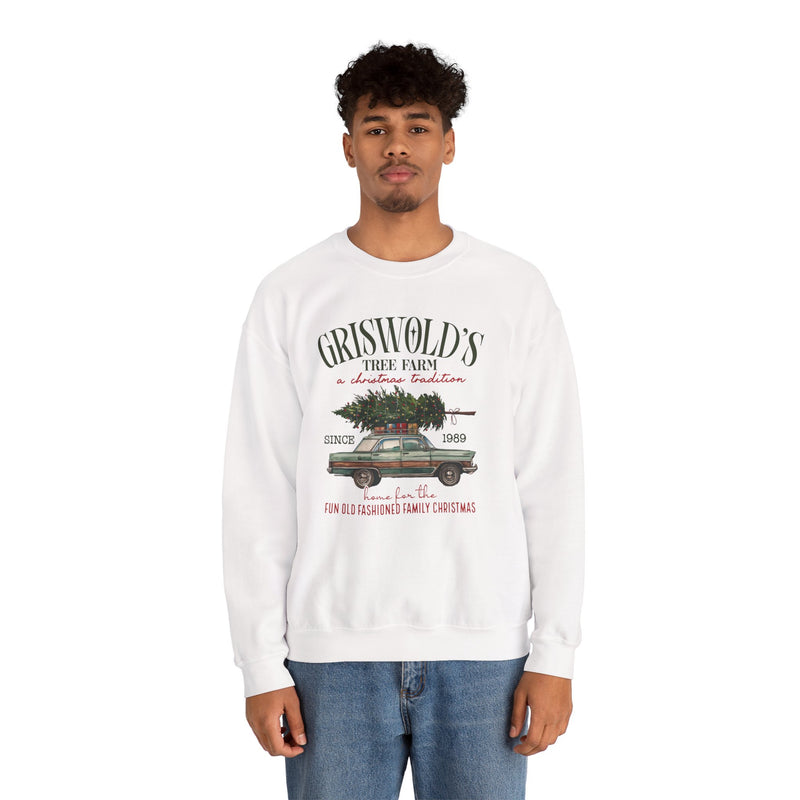 Griswold's Tree Farm Vintage Station Wagon Sweatshirt | Christmas Holiday Crewneck