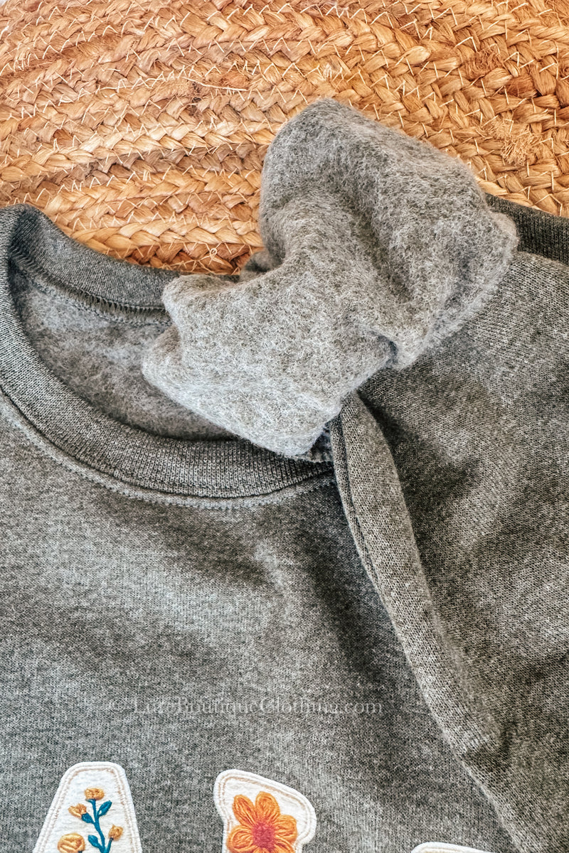 Faux Embroidered FALL sweatshirt