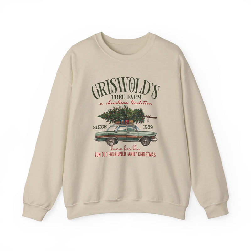 Griswold's Tree Farm Vintage Station Wagon Sweatshirt | Christmas Holiday Crewneck