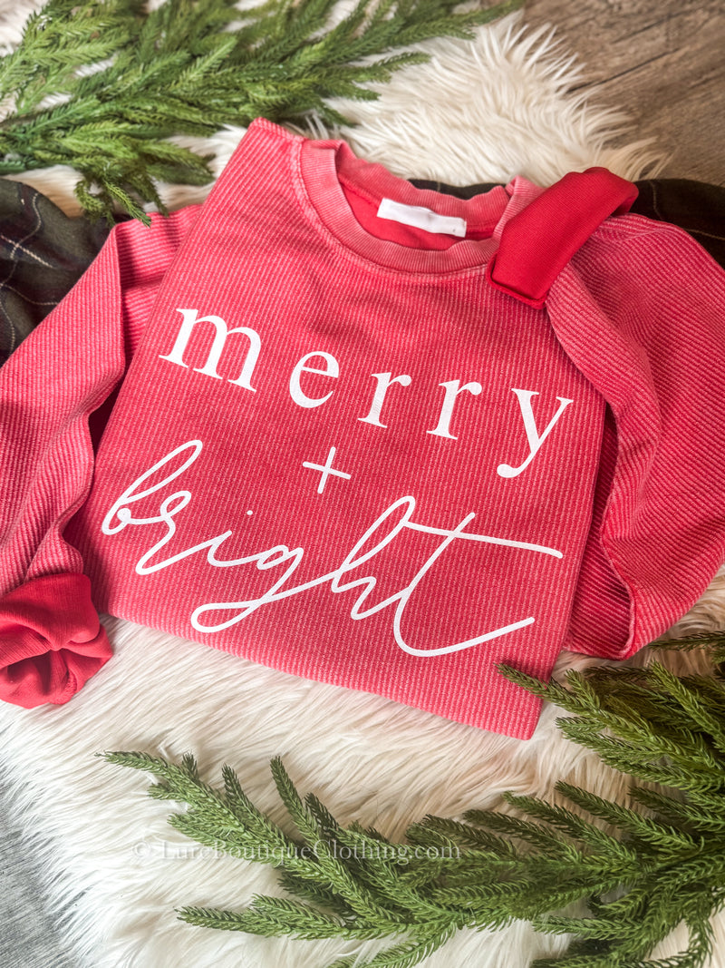 Merry + Bright Oversized Corded Sweatshirt