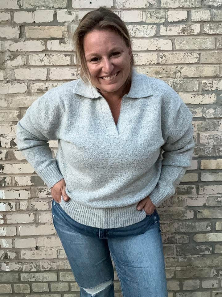 Cynthia Collared V-Neck Sweater