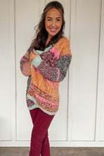 Abstract Oversized Cardigan