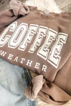 Women's Coffee Weather Sweatshirt - Washed Light Brown, High Quality