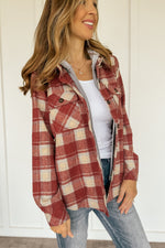 Twofer Button Down Red Plaid Shacket