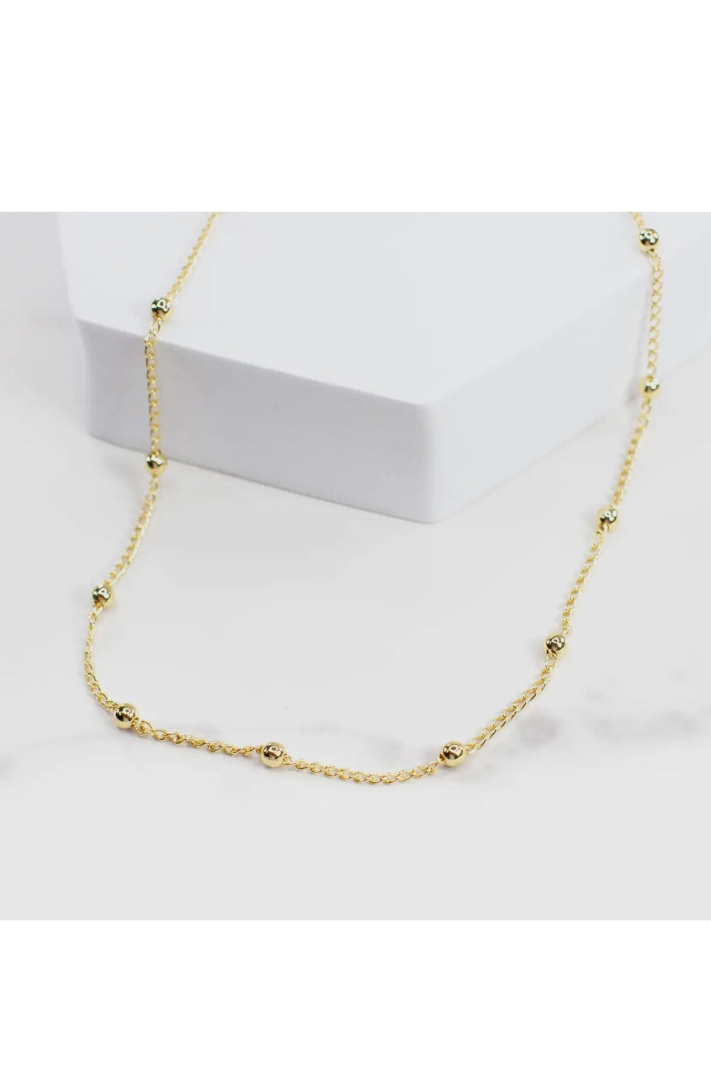 18k Gold Necklace with Gold Beads