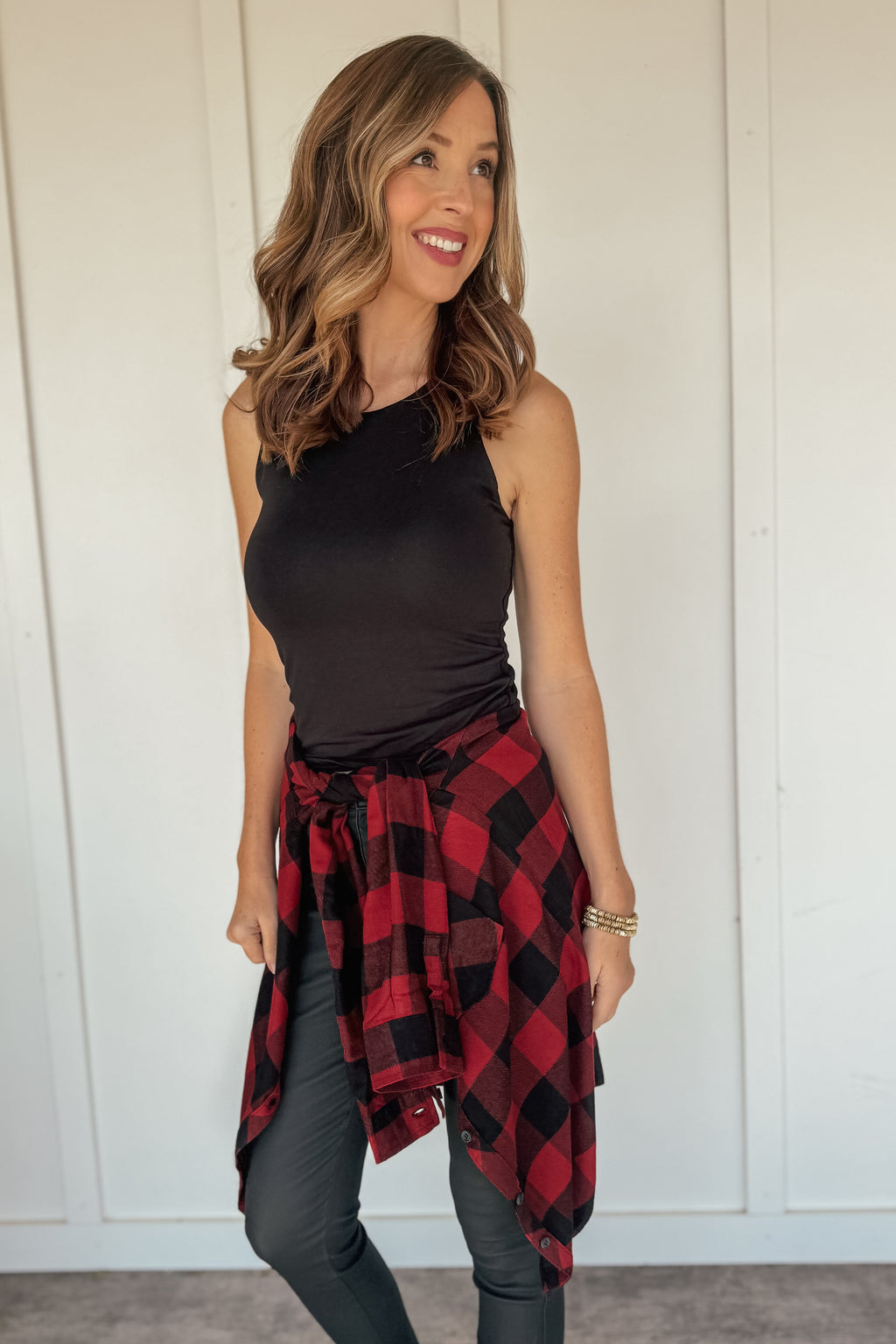 Gingham Plaid Top in Red