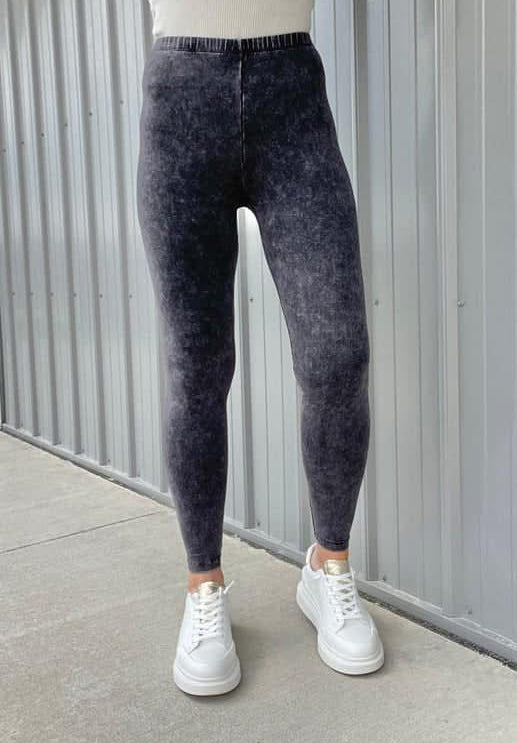 Cotton Acid Washed Leggings