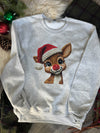 Faux Crochet Rudolph Sweatshirt, Christmas Sweatshirt
