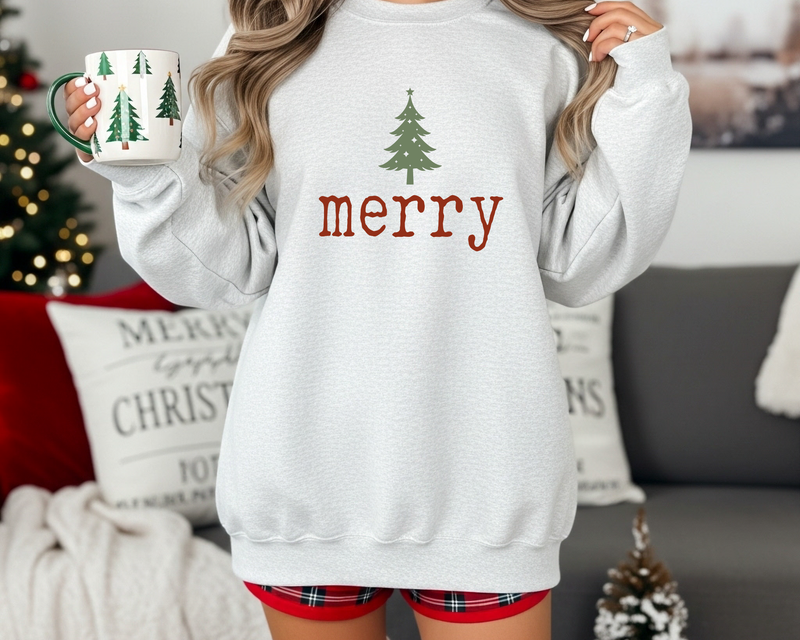 Merry Christmas Tree crewneck | Holiday Merry Sweatshirt