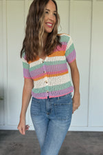 Happy Day Short Sleeve Knit Cardigan