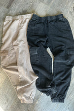 Corded Jogger Pants in Light Mocha or Black