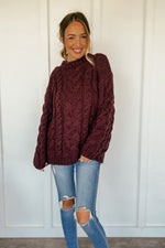 Fall Bucket List Chunky Cable Knit Sweater