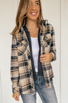 Twofer Button Down Navy Plaid Shacket