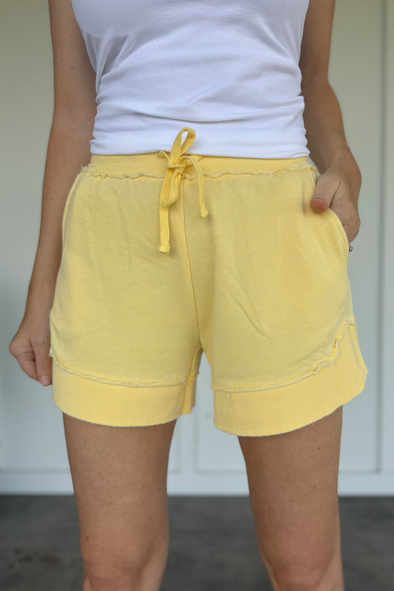 French Terry Stevie Shorts - Lemon Drop