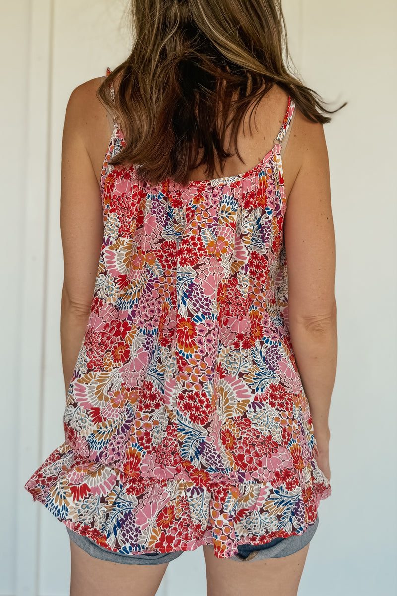 Bright Floral Strap Tank