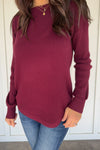Waffle Knit Sweater in Mulberry