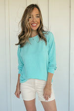 Lightweight Ribbed Pullover in Mint