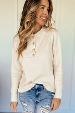 Cute as a Button Henley Sweater