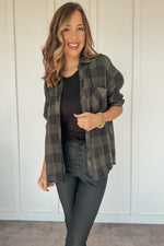 Gingham Plaid Top in Hunter Green (Also in Plus size)