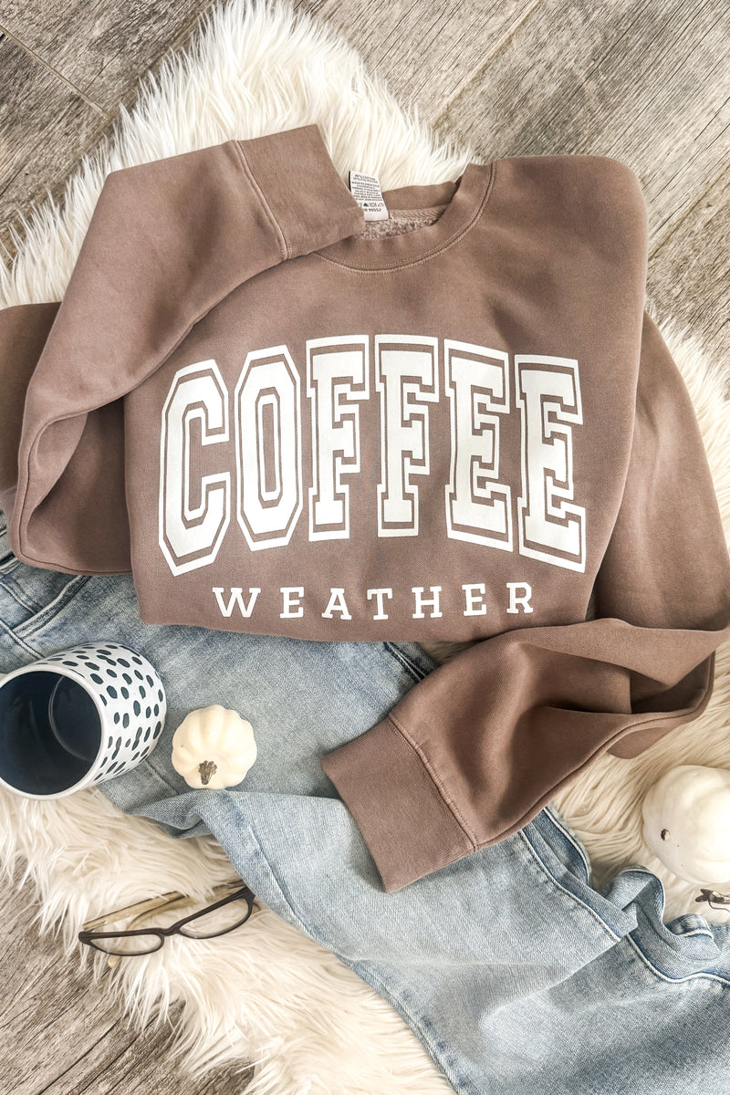 Coffee Weather Sweatshirt - Light Brown