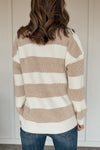 Chunky Stripes Cozy Sweater - Taupe