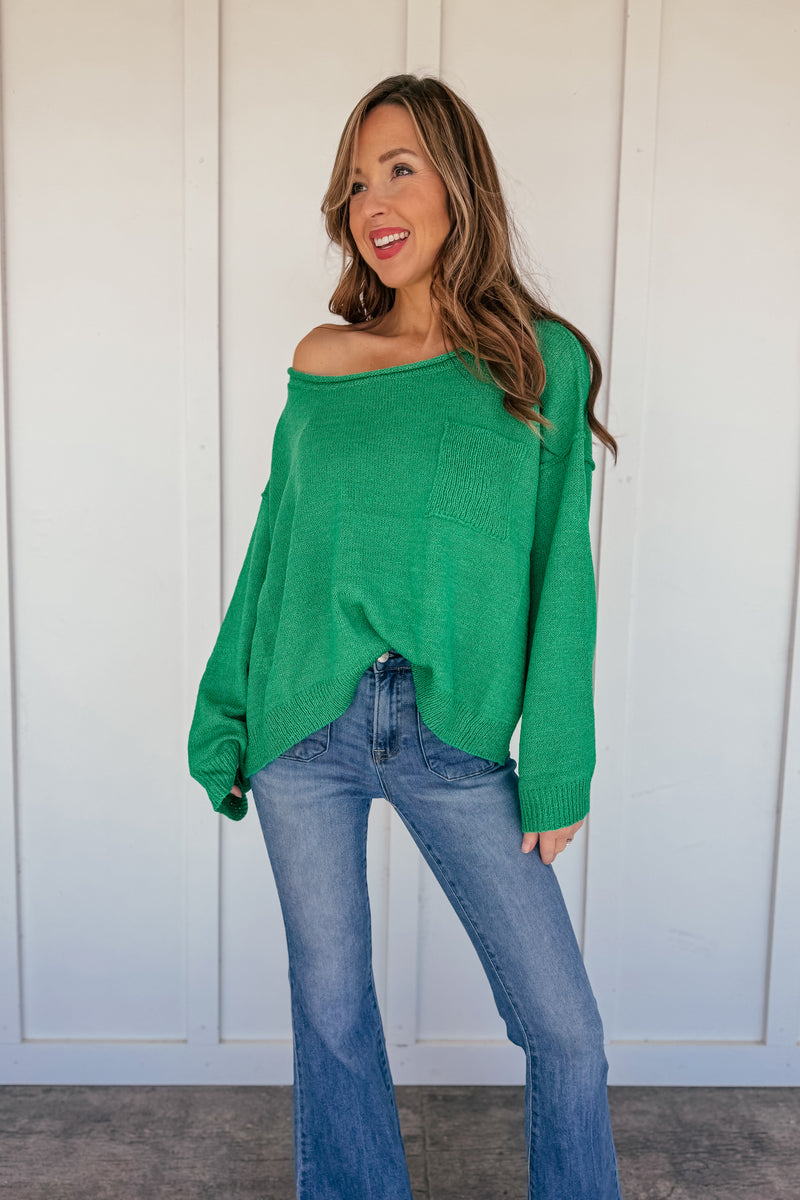 Baylee Lightweight Wide Neck Cropped Sweater
