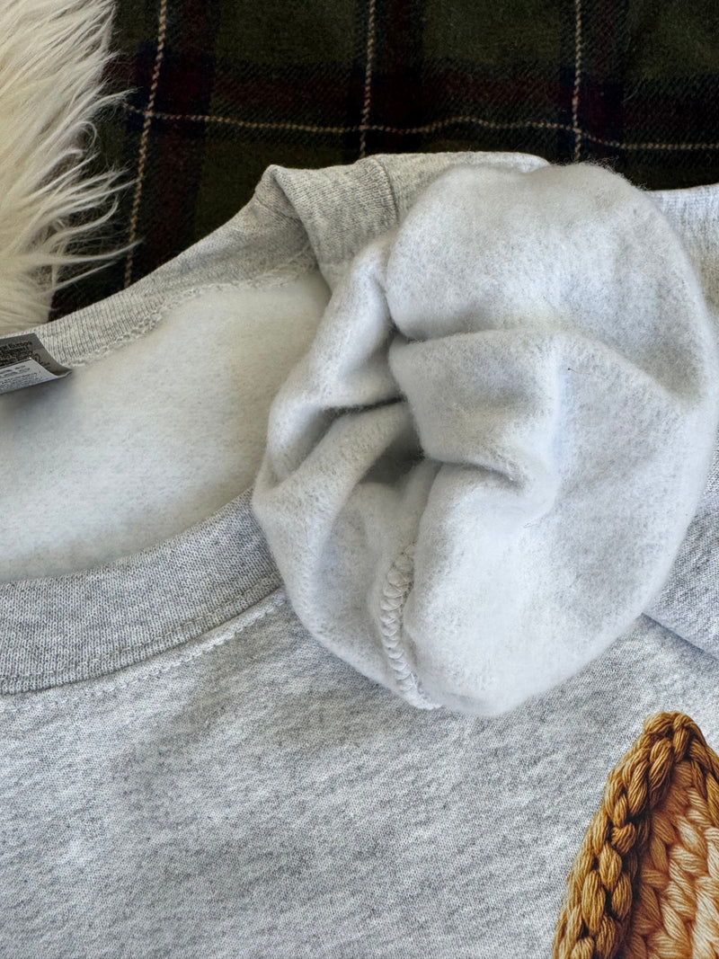 Faux Crochet Rudolph Sweatshirt, Christmas Sweatshirt