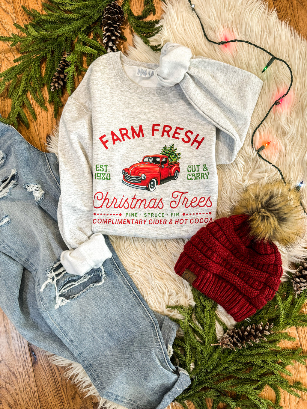 Fresh Farm Christmas Trees Sweatshirt