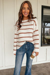 Striped Ribbed Pullover Sweater