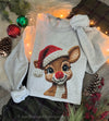 Faux Crochet Rudolph Sweatshirt, Christmas Sweatshirt
