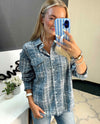 Harlow Vintage Blue Plaid Button Down