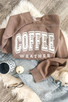 Women's Coffee Weather Sweatshirt - Washed Light Brown, High Quality
