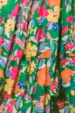 Summer Floral Print Ruffle Sleeveless Tiered Maxi Dress