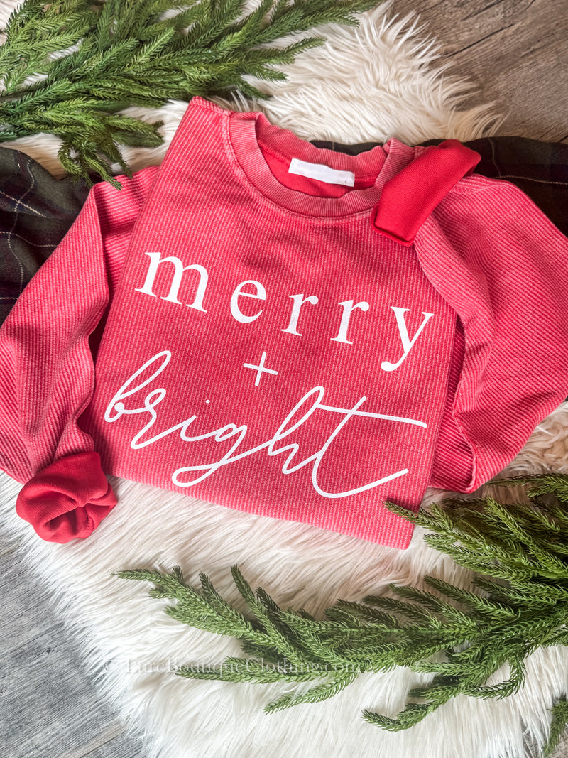 Merry + Bright Oversized Corded Sweatshirt