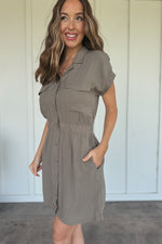 Maya Dress in Smokey Olive