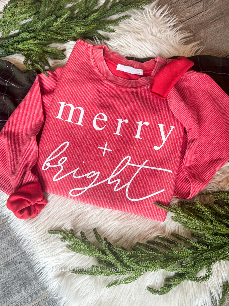 Merry + Bright Oversized Corded Sweatshirt