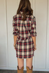 Just Looking Front Tie Plaid Dress