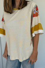 Funky Marigold Mixed Media Top
