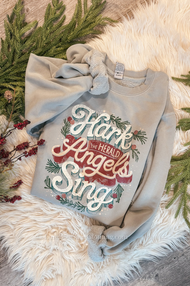 Hark the Herald Christmas Sweatshirt, Festive Holiday Shirt, Christmas Gift For Women, Christmas Christian Shirt