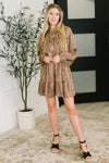 A Cheeky Little Time Tiered Dress in Pecan Brown