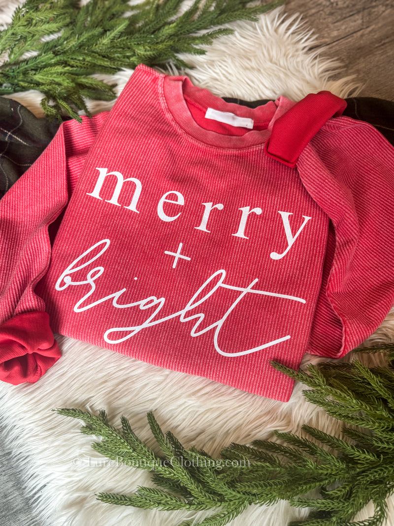 Merry + Bright Oversized Corded Sweatshirt