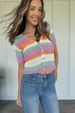 Happy Day Short Sleeve Knit Cardigan