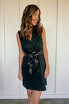 Caught Your Eye Suede Belted Vest Dress