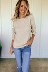 Waffle Knit Sweater in Warm Gray
