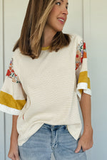 Funky Marigold Mixed Media Top