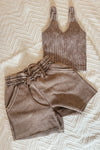 Weekend Hangs Shorts Lounge Set in Mocha